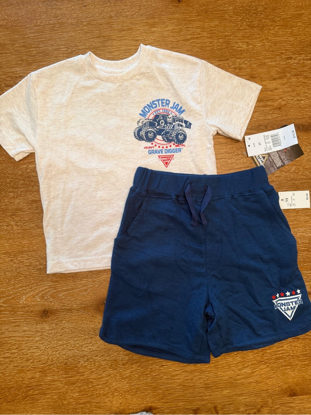 Monster Jam Kids Navy Shorts Set with Graphic Tee